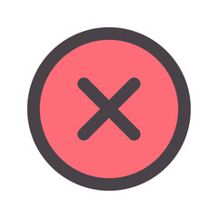 close flat line icon