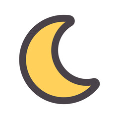 crescent moon flat line icon