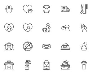 set of pet icons, dog, cat