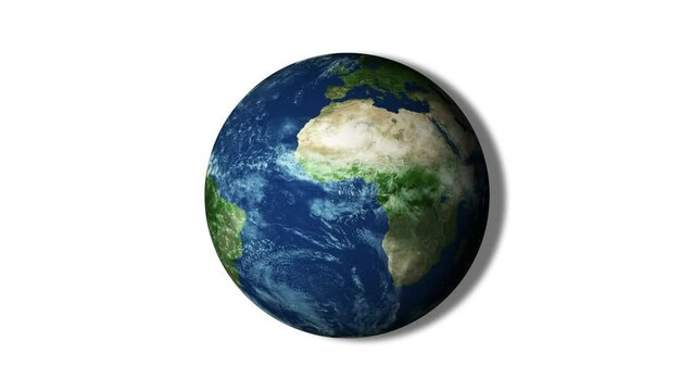 Realistic earth surface view from spaceship on white color animation background. rs_804