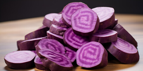 Obraz na płótnie Canvas Purple sweet Nutritional potato isolated on white background generated AI 