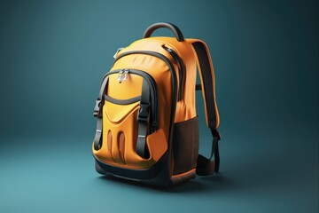 Clean Three-Dimensional Render of a Backpack Illustration perfect for School or Hiking