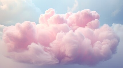 Sugary Sweet Dreams: Cotton Candy Clouds in the Sky - A Whimsical Display of Pink Cotton Candy and Blue Smoke Amongst Nature's Light and Clouds