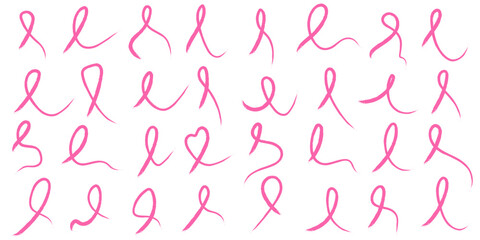 Pink breast cancer awareness ribbon