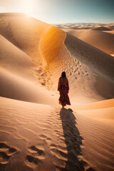 Person Walking In The Desert