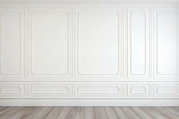 White wood panel wall with internal joinery background. Generative AI