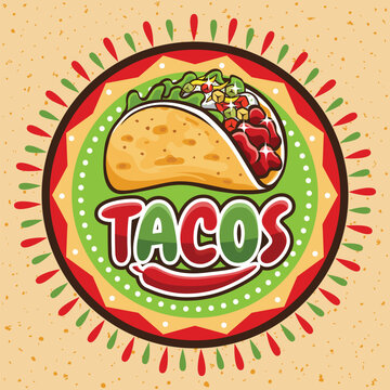 The Taco Logo Design Circle Shape of Cinco De Mayo