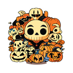 abstract sketch art with a Halloween theme - 67