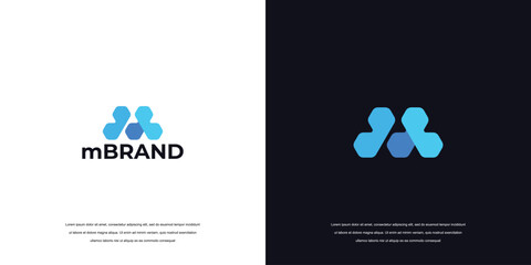 business logo letter M, company logo design 