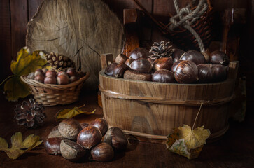 ripe chestnuts