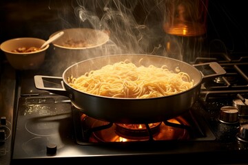 Boiling spaghetti. Generate Ai