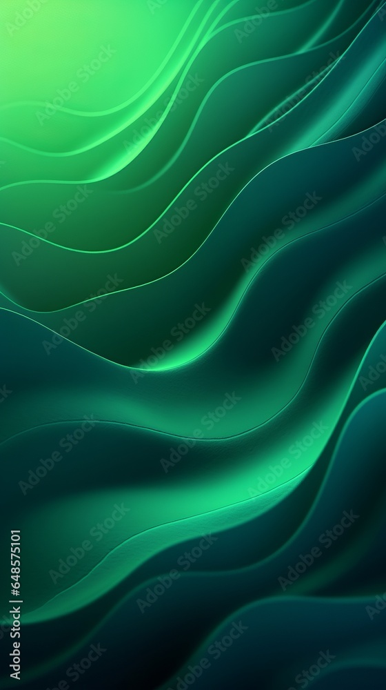 Aufkleber an abstract green background with flowing wavy lines