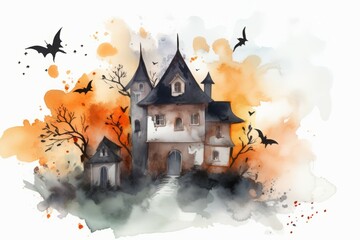 Fototapeta na wymiar Halloween haunted house paint. Generate Ai