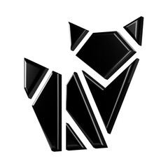 This is a beautifully designed 3D origami icon with a beautiful metallic texture.