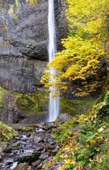 Latorell Falls in the Columbia River Gorge National Scenic Area, Oregon