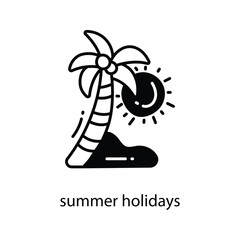 Summer Holidays doodle Icon Design illustration. Travel Symbol on White background EPS 10 File