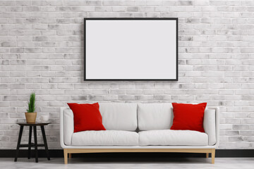 livingroom modern, mockup poster frame 