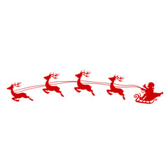 red Santa reindeer art drawn Christmas holiday
