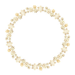 golden snowflake art drawn round frame