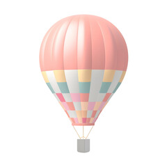 3D pastel pink hot air balloon