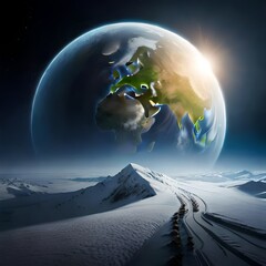 earth and moon generated by AI 