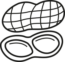 Illustration black and white nut