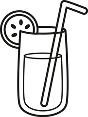 Illustration black and white  juice