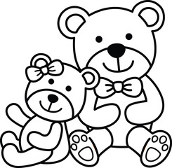 Illustration black and white bear