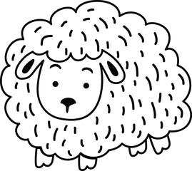 illustration black and white sheep