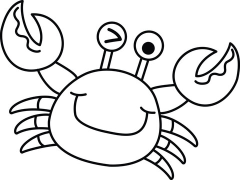 Illustration black and white crab