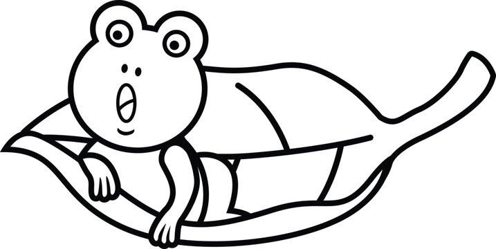 Illustration black and white frog