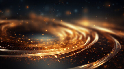 Obraz premium Mystical Golden Glitter Swirl, A Spiritual Landscape