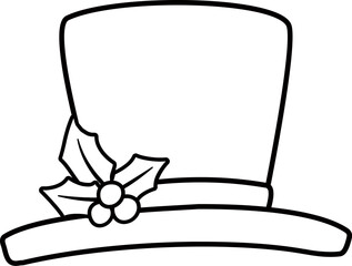 Outline of Christmas top hat