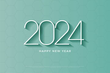 simple number logo with subtle shadows. new year 2024.