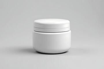White cosmetic jar mockup isolated on gray background. 3d rendering