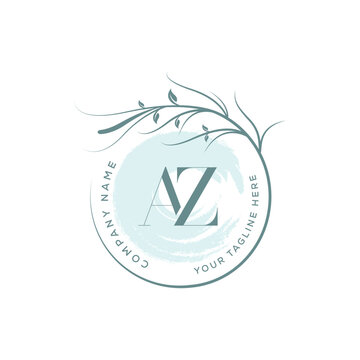 AZ luxury wedding invitational floral initial concept with high quality logo design