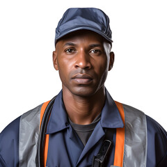 Male Janitor on Transparent Background