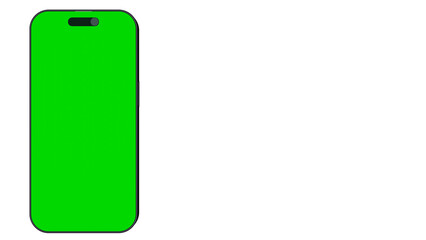 phone with green screen on a white background. product presentation. 3d render
