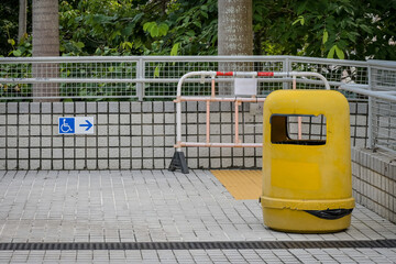 Trash bins in parks in Hong Kong