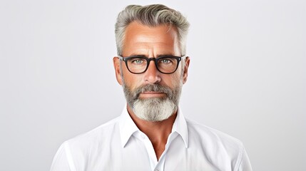 Obraz premium portrait of a professional business man looking at camera on studio. generative ai