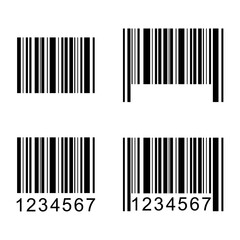 Set of Barcode vector icon. Bar code for web flat design. scanner illustration