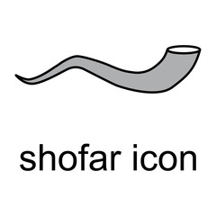 Shofar horn icon, graphic religion design symbol, ritual web sign vector illustration