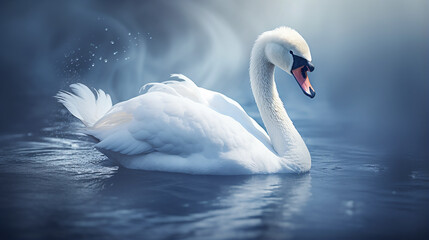 White Swan - obrazy, fototapety, plakaty