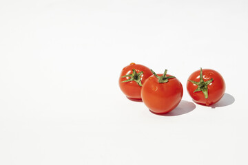 Fresh cherry tomato isolated on white background cutout.
