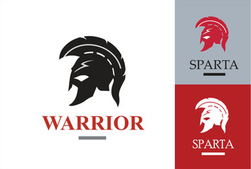 elegance spartan warrior knight head in three variant, black, red and white