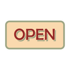 open sign icon vector logo in flat and trendy style