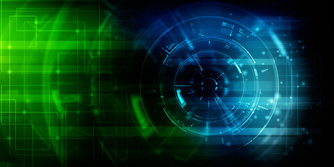 Obraz premium 2d illustration Abstract futuristic electronic circuit technology background