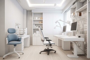 Modern doctor's office in clinic. Generative AI