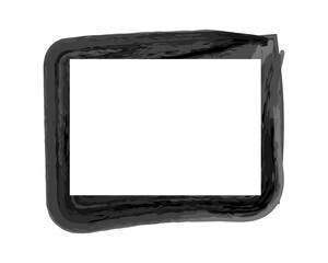 Watercolor black frame dirty texture rectangle border