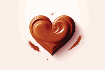 Tasty and tasteful chocolate heart in material vector style